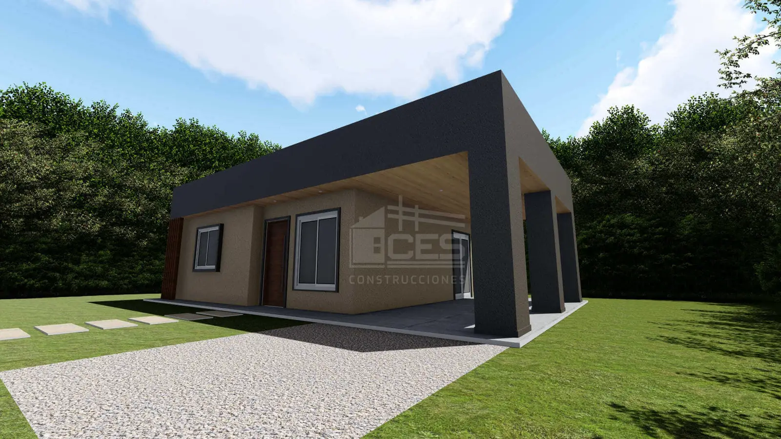 Casa prefabricada minimalista de CES Construcciones